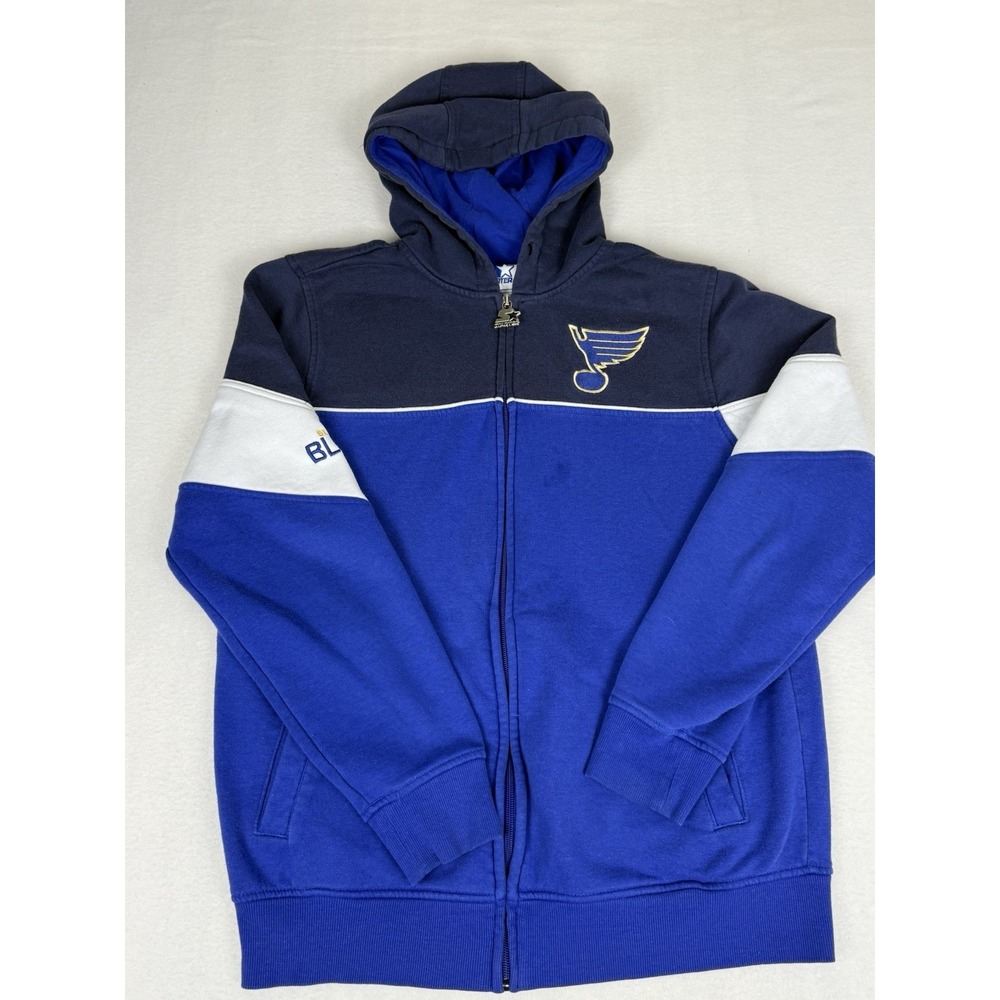 Vintage‎ Starter St. Louis Blues NHL Full Zip Hoodie Sweatshirt Men's Large